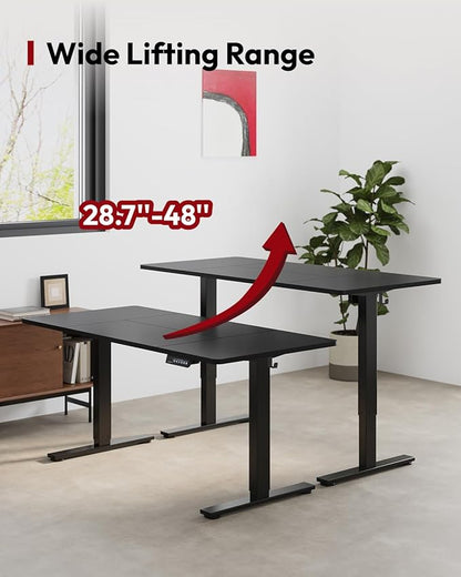 SANODESK Standing Desk Height Adjustable Electric Stand up Desk 71x32 Inches Sit Stand Home Office Desk with Splice Board, Black Frame/Black Top