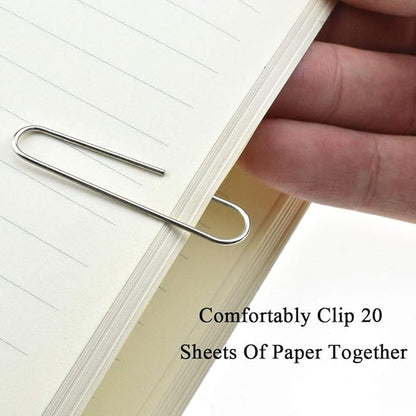 HAHIYO Paper Clips Sturdy 2 inches Length 100 Pack Paperclips Heavy Duty Tight Grip Rust Proof Reusable Metal Bright Silver for Home Office School
