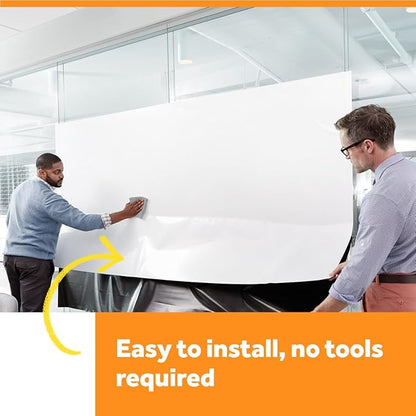 Post-it Dry Erase Whiteboard Film Surface for Walls, Doors, Tables, Chalkboards, Whiteboards, and More, Removable, Stain-Proof, Easy Installation, 3 ft x 2 ft Roll (DEF3x2)