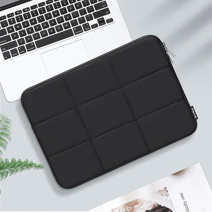 MOSISO 15-15.6 inch Laptop Case, 16 inch Puffy Laptop Sleeve Compatible with MacBook Pro 16 M4 M3 M2 M1, HP, Dell, ASUS, Lenovo Notebook, Rectangle Quilted Puffer Computer Bag for Women, Black
