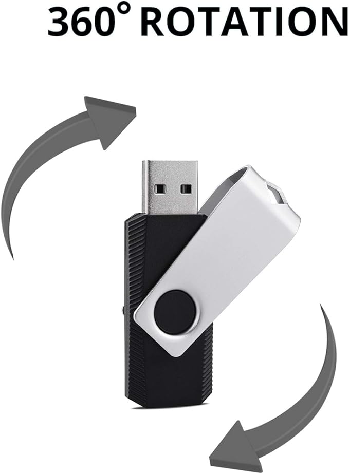 KEXIN 100 Pieces 1GB Flash Drive Bulk Flash Drive 1 GB Thumb Drive Bulk USB Drives 1G USB Stick Swivel 100 Pack 2.0 (1G, 100PCS, Black)