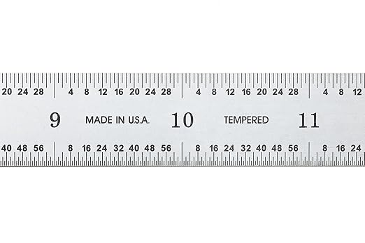 PEC Tools 18" Flexible Mechinist Ruler, High-Quality Carbon Steel with Satin Chrome Finish, 3R Graduation (1/32", 1/64", 1/10", 1/50"), Fully Hardened and Tempered, Made in USA