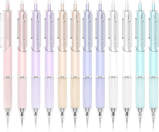 Gel Pens, 12 Pcs 0.7mm Quick Dry Black Ink Pen, Cute Ergonomics Fine Point Smooth Writing Pens, Back to School Office Supplies Fun Aesthetic Pen Gifts for Girl Student Women