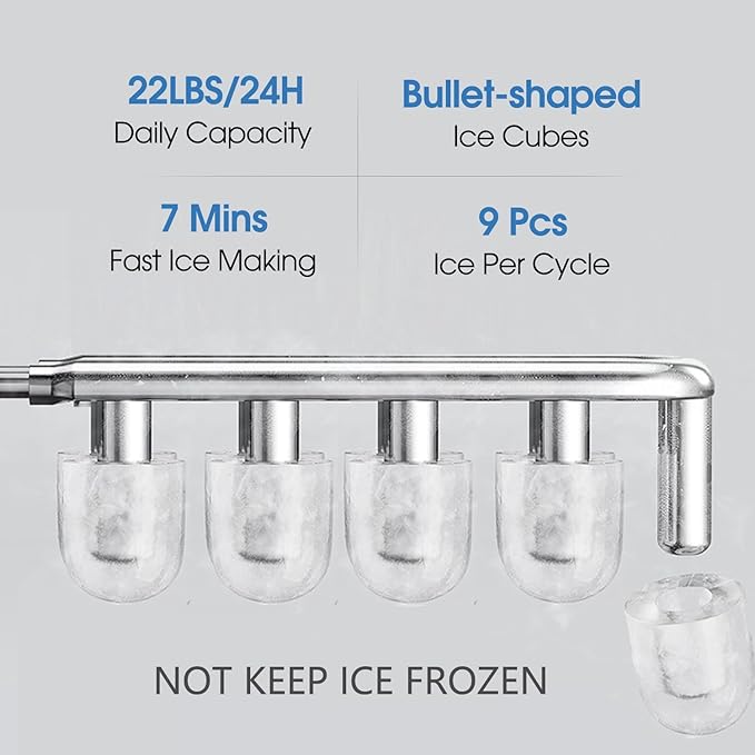 Self Cleaning Hot and Cold Water Cooler Dispenser with Ice Maker for 5 Gallon Bottom Loading 22lbs Daily Capacity Night Light White