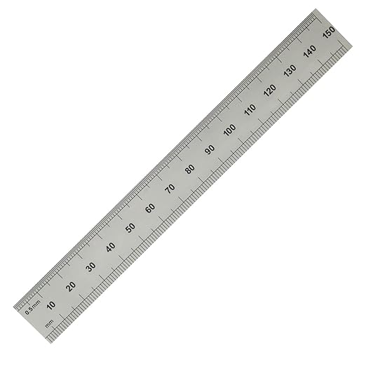 PEC Tools 6"/150mm Rigid Metal Ruler (2 Pack), English & Metric Graduation (1/32", 1/64", 0.5mm, 1.0mm), Fully Hardened and Tempered, Stainless Steel Machinst Rule for Professionals, Made in USA