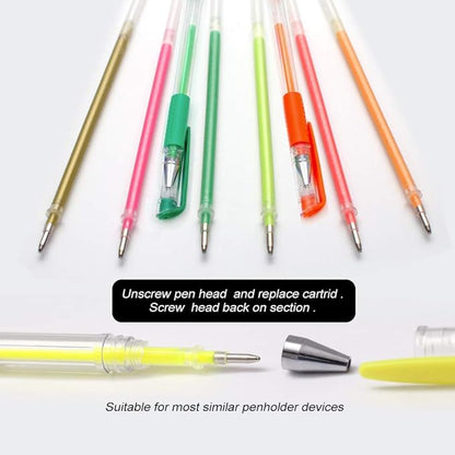 160 Colors Gel Pen Ink Refills, Glitter Neon Gel Ink Pens Refills Replace Cartridges for Glitter Gel Pens Set,for Kids Drawing Adult Coloring Books Journaling Women Gifts, No Repeats