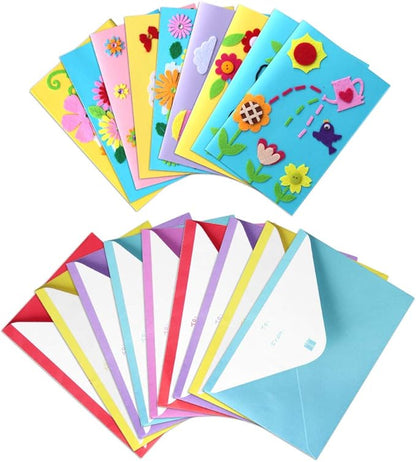 Hicdaw Kids Greeting Card Making Kit, 9Pcs Card Making Kits for Kids Thank You Card Kit DIY Handmade Card Making Supplies Art Crafts Crafty Set Teacher's Day Gifts