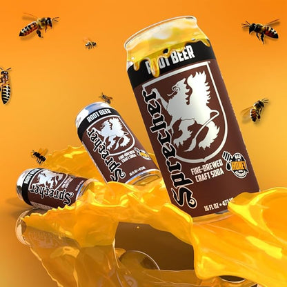 Sprecher Root Beer, Fire-Brewed Gourmet Craft Soda with Real Honey, Caffeine Free, Gluten Free, 16 fl oz Cans (12 Pack)