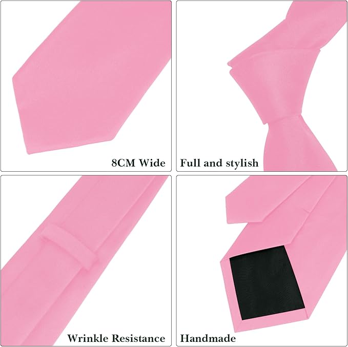 Men's Ties Solid Pure Color 3.15" (8CM) Necktie Plain Formal Business Wedding Black Ties For Men