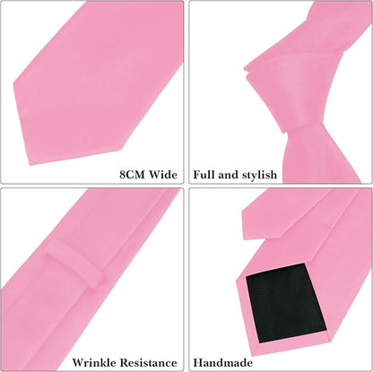 Men's Ties Solid Pure Color 3.15" (8CM) Necktie Plain Formal Business Wedding Black Ties For Men