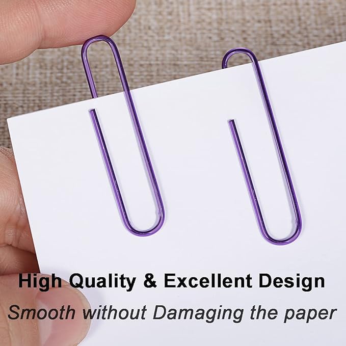 PaperClips, 100PCS 2" Paper Clips Large（50MM, Durable & Rust Resistant Coated PaperClips, Large Paper Clips Great for Office, School and Personal Use