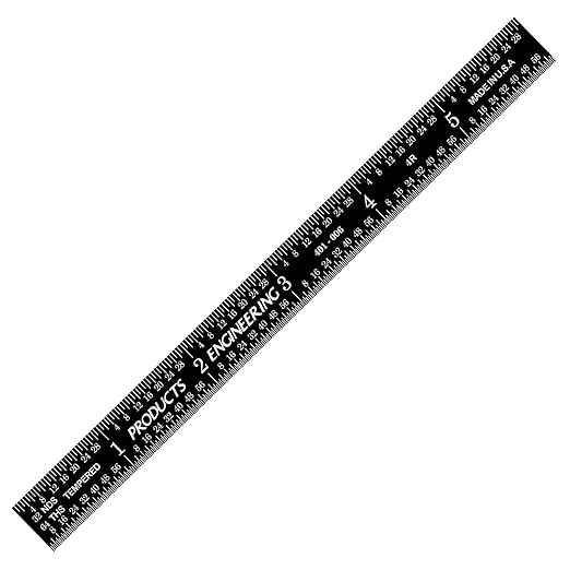 PEC Tools 6" Stainless Steel Flexible Metal Ruler with Black Chrome Finish, 4R Graduaction (1/8", 1/16", 1/32", 1/64"), High-Contrast Imperial Machinist Rule, Easy to Read, Made in USA
