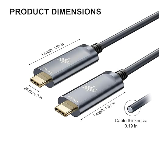 Fiber Optic USB C to USB C Cable(50ft),Slim Long Extension High Speed 10Gbps USB 3.2 Active Optical Compatible with Webcams,Cameras,AR/VR for Video Conference,Data Center