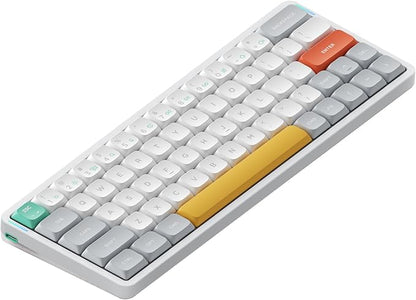 nuphy Air60 V2 Portable Wireless Keyboard 60% Low Profile Mechanical Keyboard Support QMK/VIA Compatible with Windows/mac OS/Linux Supports Bluetooth 5.1/2.4GHz/USB-C White-Gateron Brown Switch