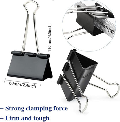 50 Pack Extra Large Binder Clips 2.4 Inch, Upgrade Large Binder Clips Big Paper Clips Clamps for Office and Home Supplies, Black