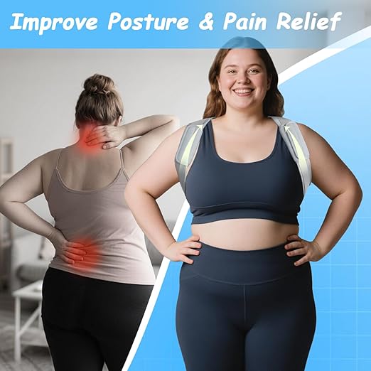 King Mills Plus Size Back Brace, Back Brace Posture Corrector for Women, and Men, Ideally Use as Plus Size XXXL to 6XL Back Straps for Posture, Hydrolabs Posture Fix, or Rounded Shoulder Corrector