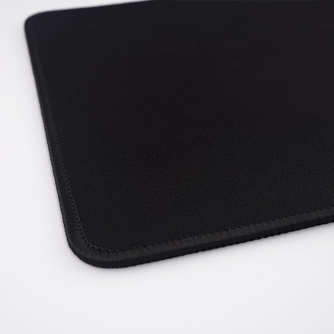 Square Mouse Pad with Stitched Edge, Premium Mousepad Washable Cloth. Computer Mouse Pad with Non-Slip Rubber Base, Mouse Pads for Computers Laptop Mouse 9.25x7.75x0.12 inch-Pure Black