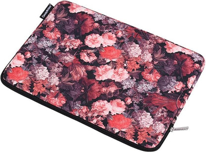 Laptop Sleeve 14 Inch,Waterproof Protective Notebook Case Briefcase Carrying Bag Compatible with MacBook,Acer,Asus, Dell,Lenovo,Microsoft,HP Laptop Cover (Red Flowers, 15 inch)
