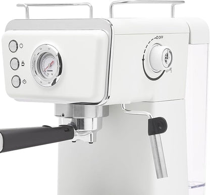 HADEN Barista Brew Espresso Coffee Machine, Stainless Steel Espresso Maker with Milk Frother and Steamer Function and 1.5L Water Tank, Ivory & Copper