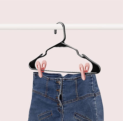 Pink Hangers Clips 60 Pack, Multi-Purpose Plastic Clips for Plastic Hangers Velvet Hanger, Clothes Pins for Skirt Pants