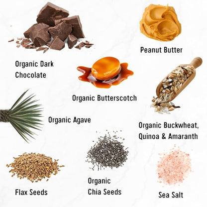 Taos Bakes - Peanut Butter Chocolate + Butterscotch - Snack Bars - 6g Protein, Gluten Free, Plant Based, & Vegan Granola Bars - Filled w/Flax Seeds, Chia Seeds, & Peanut Butter - 12 Pack, 1.8oz ea