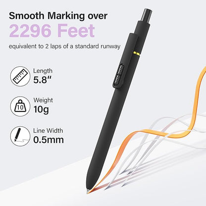 inkipen- 16 Pack Pens, Gel pens Black Ink, Fine Point(0.5mm),Quick-Drying Smooth Writing,School and Office Supplies （black）