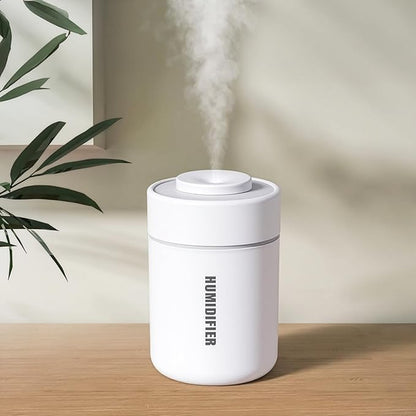 Portable Mini Humidifier, 180ml USB Cool Mist Small Humidifiers for Bedroom, Personal Desktop Humidification for Car Office Travel & Indoor Plants(White Grey)