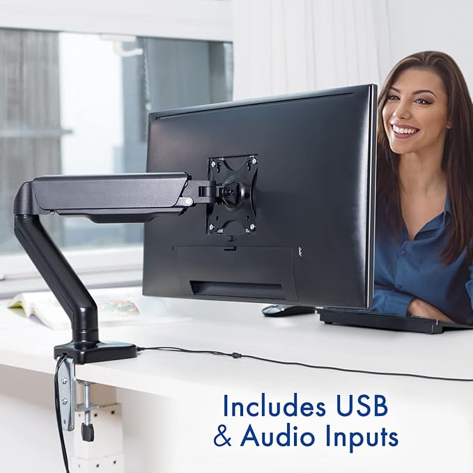 Spring LCD Monitor Arm with USB and Multimedia Ports