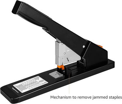 Amazon Basics Heavy Duty Industrial Office Stapler High Capacity, Long Arm, 1000 Staples, 210 Sheets, Black