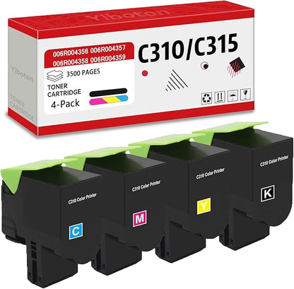 C310 C315 High Capacity Toner Cartridge 006R04356 006R04357 006R04358 006R04359 Compatible for Xerox C310 C310DNI C310DNIM C315 C315DNI Color Printers (4-Pack)