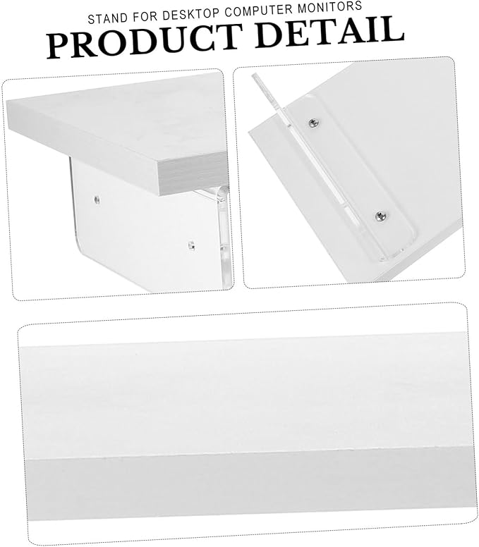 Acrylic Computer Monitor Stand Riser for Desk Laptop Holder with Strong Abrasion Resistance and Sturdy Design White Desktop Raiser for Comfortable Viewing and Improved Posture