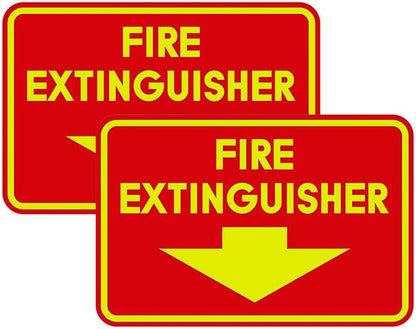 Signs ByLITA Classic Framed Fire Extinguisher (Red/Yellow) - Small 2 Pack