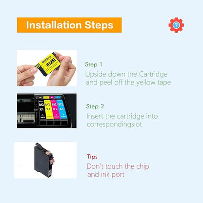 BeOne 812XL Ink Cartridges Combo Pack High Yield Remanufactured Replacement for 812xl Ink Cartridge Epson 812 812 XL Ink Cartridges for Epson WF-7840 WF-7820 WF-7310 EC-C7000 Printer (5 Pack)
