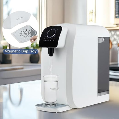 COSTWAY Countertop Reverse Osmosis Water Filter, 5-Stage RO + PPC Water Filtration System with UV Light Treatment, 4:1 Pure to Drain Portable Purifier for Home Kitchen, No Installation Required