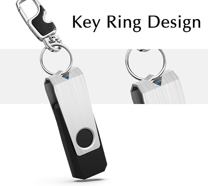 KEXIN 10 Pack USB Flash Drive - 64GB Thumb Drive with Swivel, Black (64GB, 10 Pack)