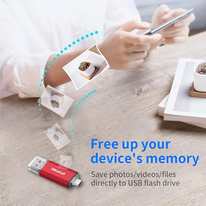 Thkailar 5 Pack 64GB USB C Flash Drive OTG High Speed for Store Data-USB 3.0 Thumb Drive C Jump Drive-Compatible with Samsung,Mac Pro,Laptops,Tablets,PC(Red)