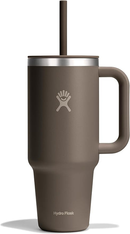 Hydro Flask Travel Tumbler with Handle, Lid and Straw - Insulated Stainless Steel in 40 OzSandpiper