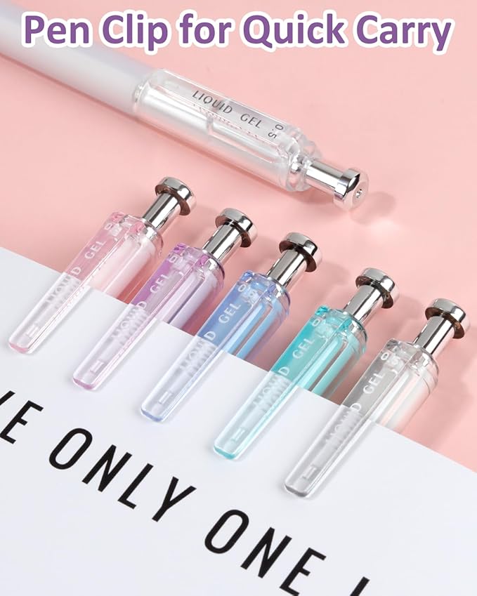 FIOVER Gel Pens, 6 Pcs 0.5mm Quick Dry Black Ink Pens, Fine Point Smooth Writing Pens, Retractable with Silicone Grip, High-End Cute Aesthetic Office School Supplies, Gifts for Women Men (6pcs black)