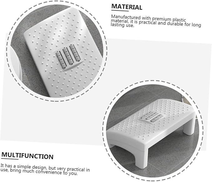 Portable White Footstool for Office and Home Stable Non-Slip Foot Rest Stool with Ergonomic Support Angle for Stress Relief Legs Feet Knees and Ankles Suitable for Desk and Piano
