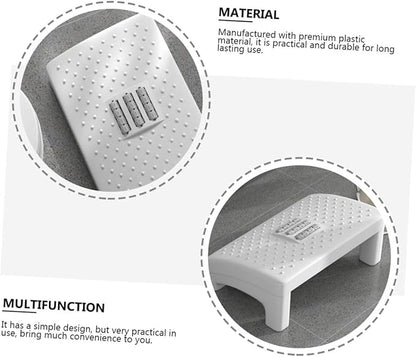 Portable White Footstool for Office and Home Stable Non-Slip Foot Rest Stool with Ergonomic Support Angle for Stress Relief Legs Feet Knees and Ankles Suitable for Desk and Piano
