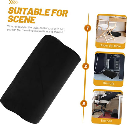 Under Desk Foot Rest Pad with Soft Cover Ergonomic Office Foot Support Cushion for Leg and Knee Relaxation Promotes Comfortable Footrest for Home and Work Use