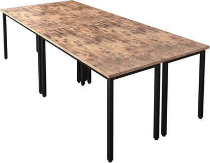 Bonzy Home Conference Tables 8ft Office Computer Desk for Meeting Room Study Writing Printer Podcast Table for 10 People Rustic Brown 4PCS 94.4"x47.2"x29.5"