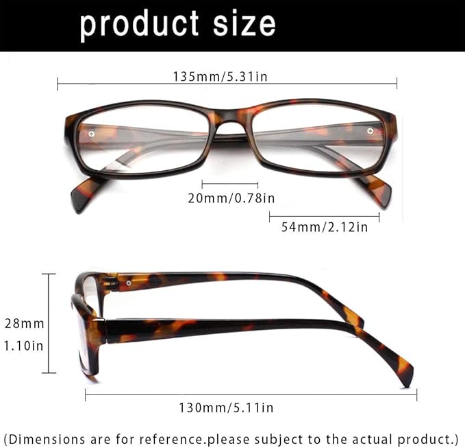 Henotin 5-Pack Reading Glasses Blue Light Blocking Anti Eyestrain Computer Reading Glasses for Women and Men Readers (5 Pack Mix Color, 1.25)