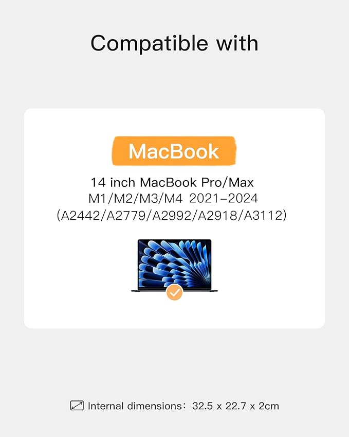 Inateck 360° Protective Laptop Bag with Accessory Bag, Compatible with 14-inch MacBook Pro/Max M5 M4 M3 M2 M1 2021-2025, Gray