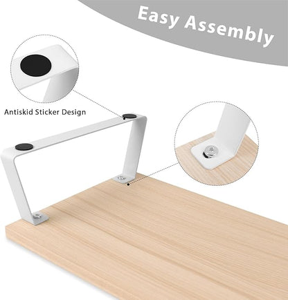 Large Dual Monitor Stand Riser - Monitor Stand for 2 Monitors, Wooden Computer Stand For Desk with Metal Legs, Desk Organizers and Storage With Drawer, Desk Shelf for Computer/Laptop/Printer/TV, Oak