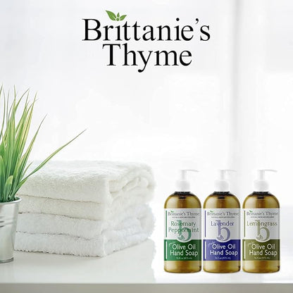 Brittanie’s Pure Castile Liquid Soap Refill, Lavender/Lemongrass/Rosemary, 16 Ounce Pack of 3 | Dish Soap, Hair & Body, Home, Gentle and Pure, Made with Natural Luxurious Oils, Vegan & Gluten Free