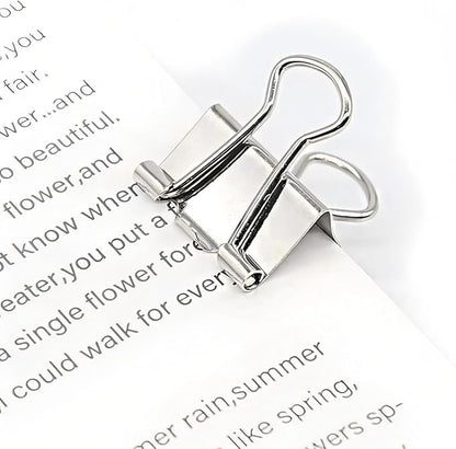 50 Pack Small Silver Binder Clips 3/4 Inch (19 mm), Colored Little Paper Clamps, Tiny Mini Paper Clips for Office Home School Business 0.75"