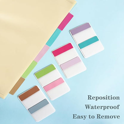 ELII 300 PCS Tabs 2 Inch Sticky Index Tabs,Writable and Repositionable Page Markers File Tabs Self Adhesive, Tape Flags for Pages Notebooks