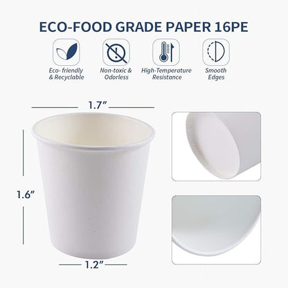 Turbo Bee 300Pack 4oz Disposable Paper Cups,Hot/Cold Beverage Drinking Cup，Small Paper Cups for Bathroom and Mouthwash…