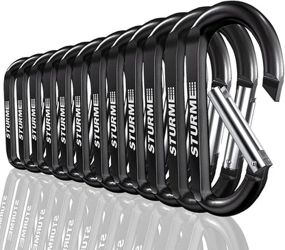 STURME 12pcs Carabiner Clip 3" Small Durable Carabiner Keychain Carabeaner Hooks